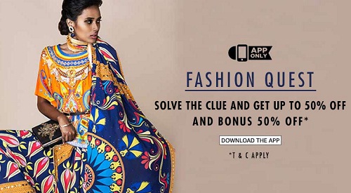India Desire : Amazon Fashion Quest : Solve The Clue And Get Upto 50% Off + Bonus 50% Off